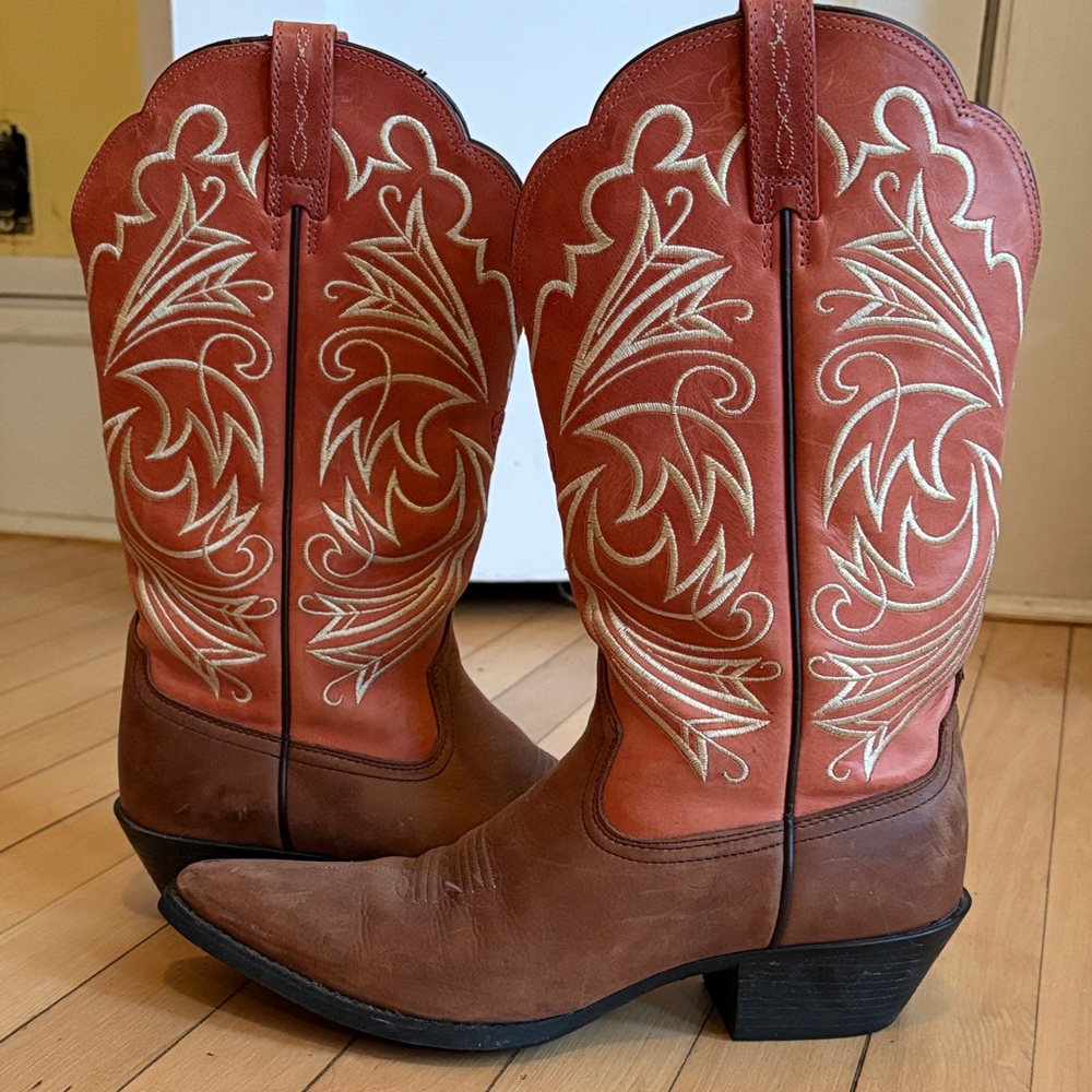 Ariat Pink and Silver Western Boots
